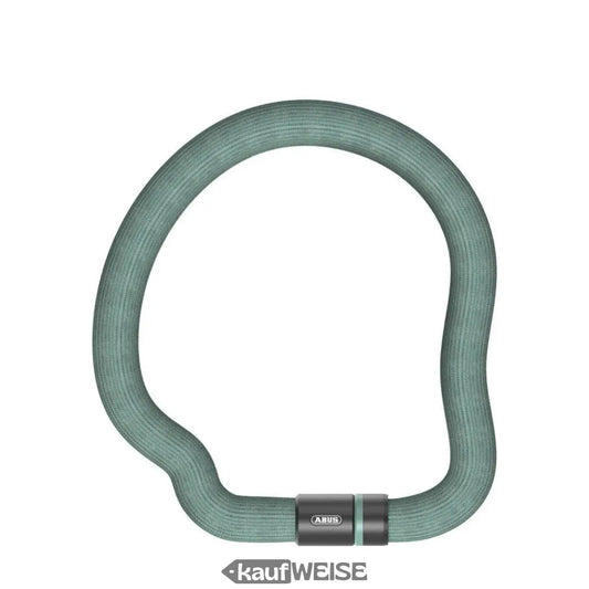 Flexibles grünes Fahrradschloss mit dunklem grauem Schlossmechanismus von ABUS Gans Lock 6206K/110
