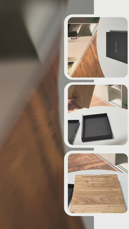 DutchDeluxes 3-in-1 teakhouten snijplank (opvouwbaar) | Serveerplank & tablethouder | Gemaakt van massief teakhout