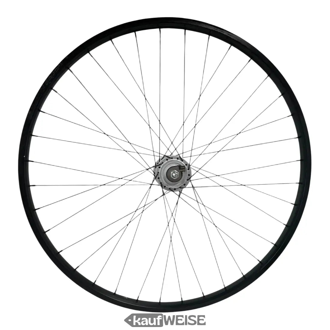 20-Zoll schwarzes Fahrrad-Rad mit silberner Nabe und Speichen, Sturmey Archer HDS12 Nabendynamo